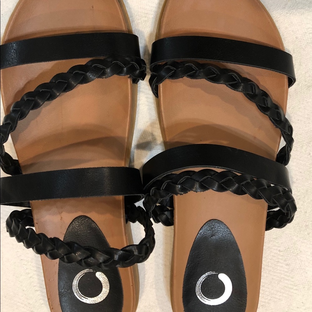 NWOT-Black Braided Strap Sandal Sz 8 - Picture 5 of 5